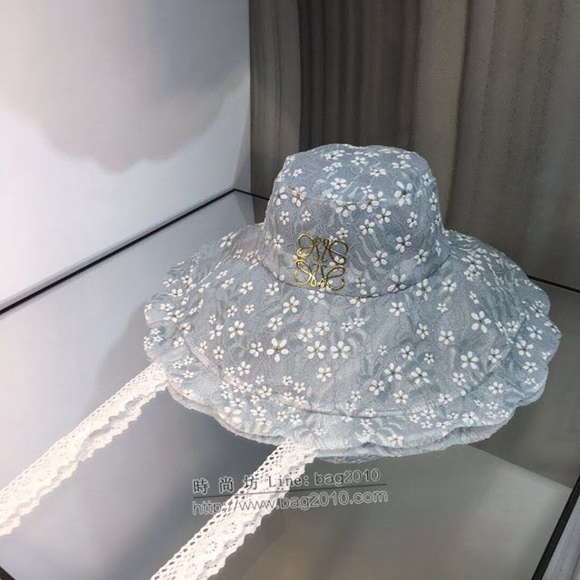 LOEWE新品女士帽子 羅意威小花帶繩蕾絲遮陽帽漁夫帽  mm1514